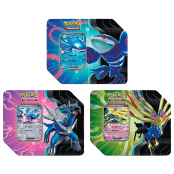 Azure Legends Tin – Set de 3 (Dialga ex / Kyogre ex / Xerneas ex)